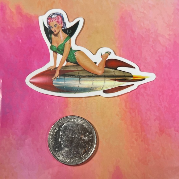 Invasion Sexy Pinup Gorgeous Sticker Retro Vintage BomberGirl Ace Take Me to … - Picture 3 of 3